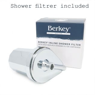 Berkey filtrer and head shower 3 spay