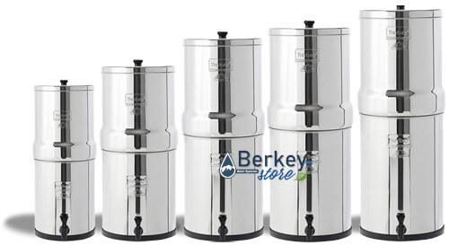 Sortiment an Berkey-Edelstahl-Wasserfiltern von Berkey®Store